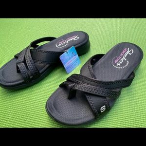 Sketchers Cali Sandals With Memory Foam Black 7